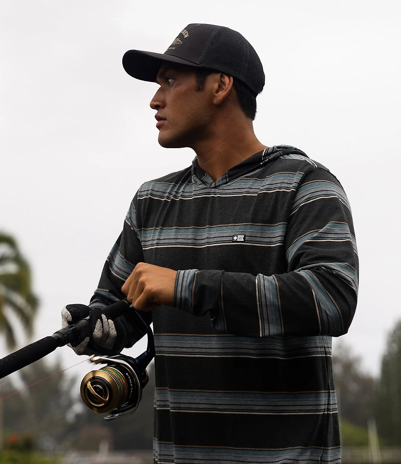 Salty Crew Stacked Up UV Long Sleeve Striped Hoodie
