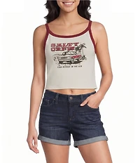Salty Crew Truck Stop Sleeveless Cropped Tank Top