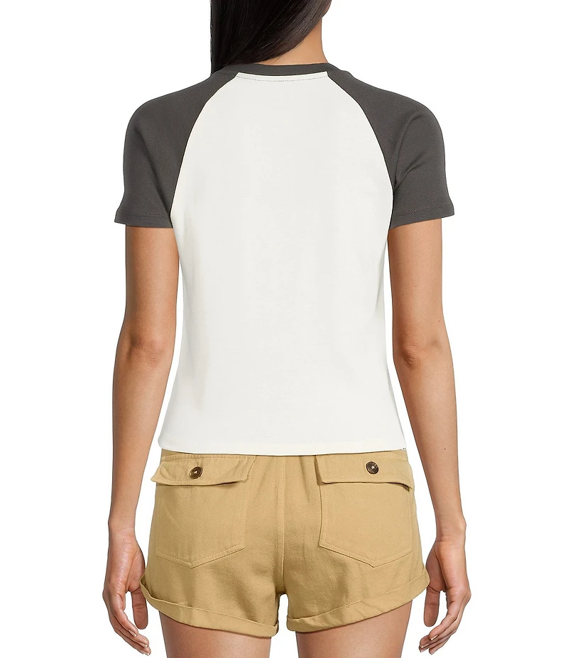 Salty Tailgate Raglan Short Sleeve Cropped Graphic T-Shirt