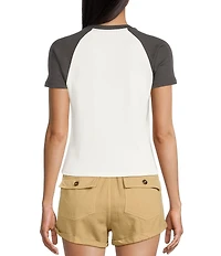 Salty Tailgate Raglan Short Sleeve Cropped Graphic T-Shirt
