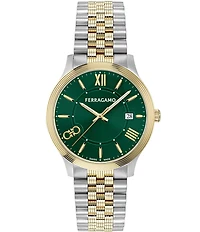 Salvatore Ferragamo Men's Duo Analog Two Tone Stainless Steel Bracelet Watch