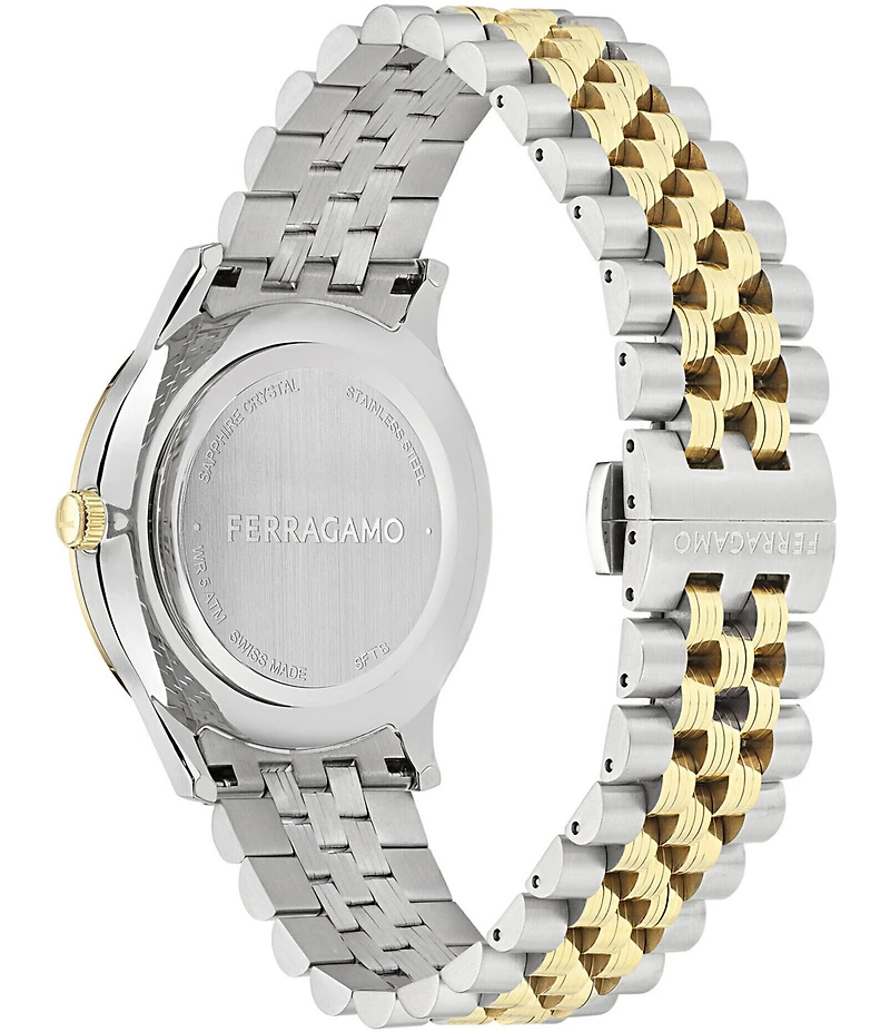 Salvatore Ferragamo Men's Duo Analog Two Tone Stainless Steel Bracelet Watch