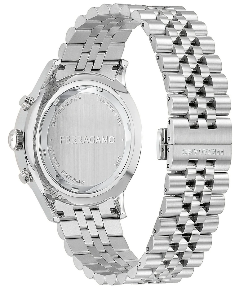 Salvatore Ferragamo Men's Duo Chronograph Stainless Steel Bracelet Watch