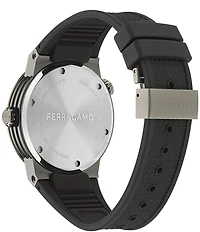 Salvatore Ferragamo Men's F-80 GMT Black Silicone Strap Watch