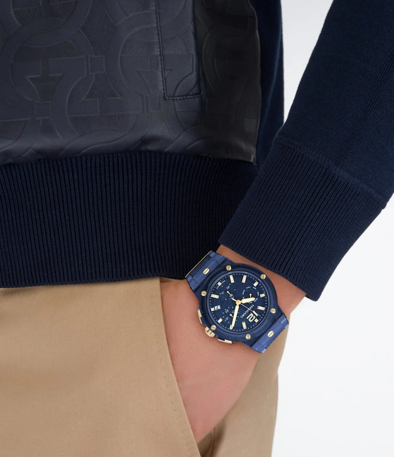 Salvatore Ferragamo Men's F-80 Translucent Chronograph Strap Watch