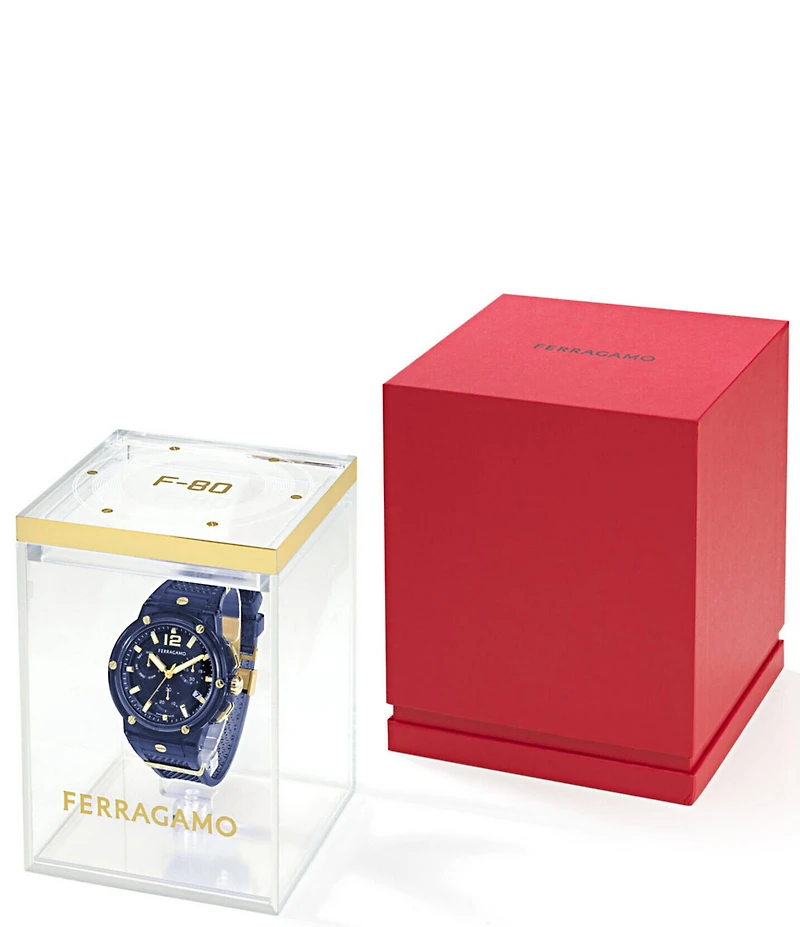 Salvatore Ferragamo Men's F-80 Translucent Chronograph Strap Watch