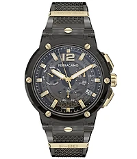Salvatore Ferragamo Men's F-80 Translucent Chronograph Strap Watch