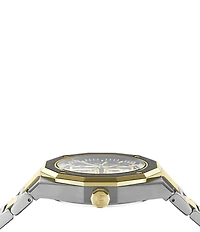 Salvatore Ferragamo Men's Ferragamo Edge Skeleton Automatic Two Tone Stainless Steel Bracelet Watch