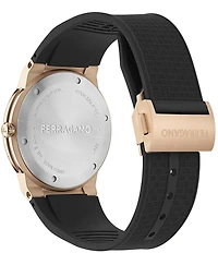 Salvatore Ferragamo Men's Ferragamo Sapphire Logo Quartz Analog Black Strap Watch