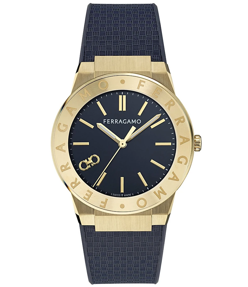 Salvatore Ferragamo Men's Ferragamo Sapphire Logo Quartz Analog Strap Watch