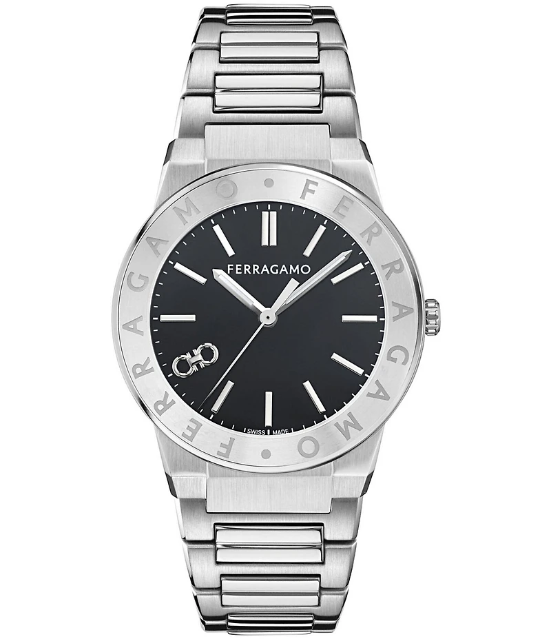 Salvatore Ferragamo Men's Ferragamo Sapphire Logo Quartz Analog Stainless Steel Bracelet Watch