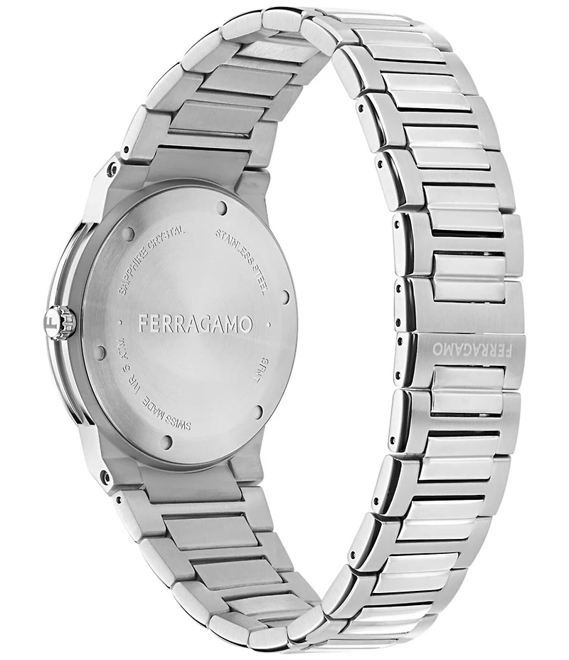 Salvatore Ferragamo Men's Ferragamo Sapphire Logo Quartz Analog Stainless Steel Bracelet Watch
