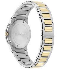 Salvatore Ferragamo Men's Ferragamo Sapphire Logo Quartz Analog Two Tone Stainless Steel Bracelet Watch