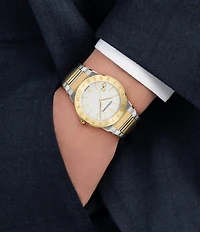 Salvatore Ferragamo Men's Ferragamo Sapphire Logo Quartz Analog Two Tone Stainless Steel Bracelet Watch