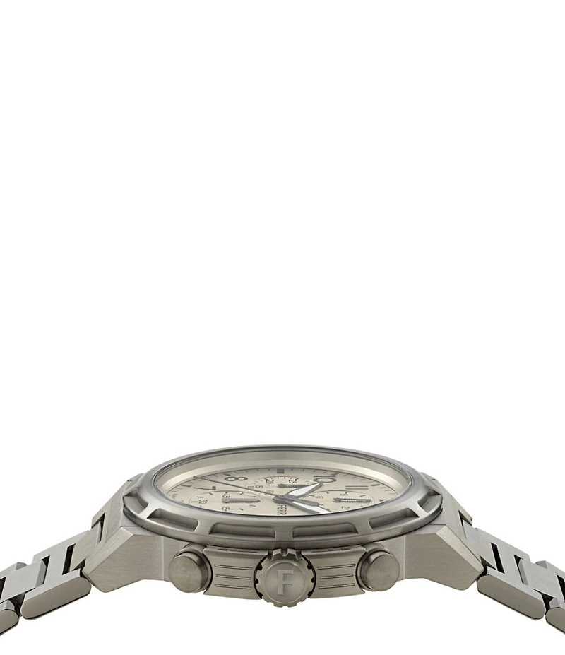 Salvatore Ferragamo Men's Ferragamo Sport Chronograph Gunmetal Stainless Steel Bracelet Watch