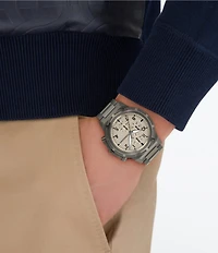 Salvatore Ferragamo Men's Ferragamo Sport Chronograph Gunmetal Stainless Steel Bracelet Watch