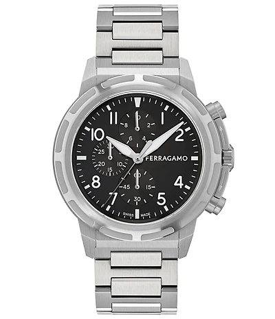 Salvatore Ferragamo Men's Ferragamo Sport Chronograph Stainless Steel Bracelet Watch