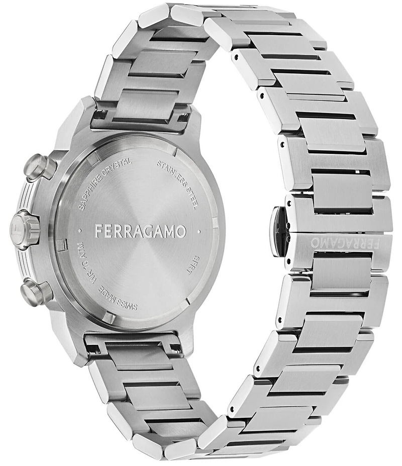 Salvatore Ferragamo Men's Ferragamo Sport Chronograph Stainless Steel Bracelet Watch