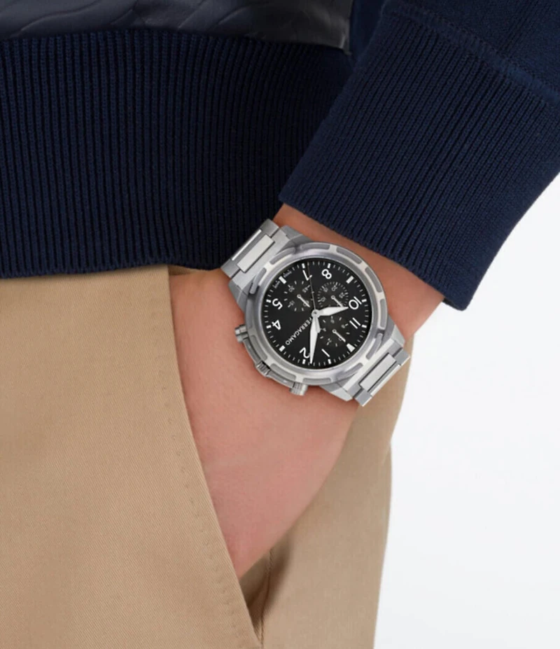 Salvatore Ferragamo Men's Ferragamo Sport Chronograph Stainless Steel Bracelet Watch
