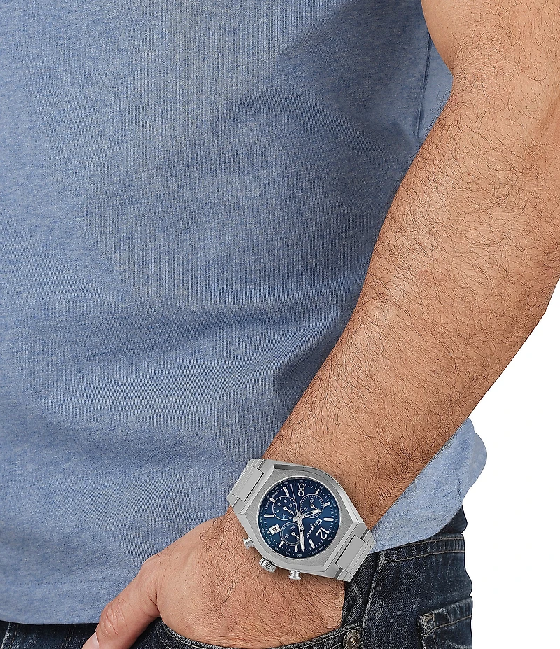 Salvatore Ferragamo Men's Ferragamo Tonneu Chronograph Stainless Steel Bracelet Watch
