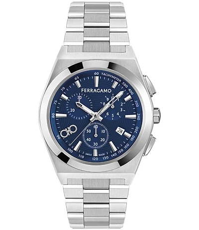 Salvatore Ferragamo Men's Vega Upper East Chronograph Stainless Steel Bracelet Watch