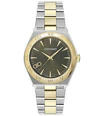 Salvatore Ferragamo Men's Vega Upper East Quartz Analog Two Tone Stainless Steel Bracelet Watch