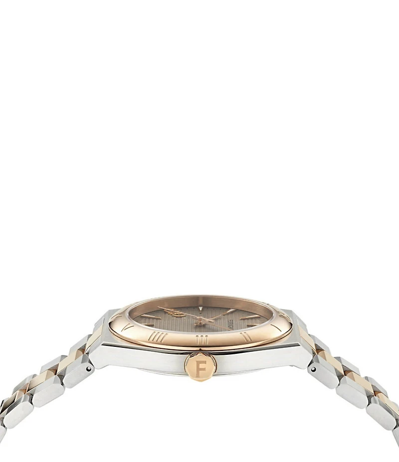 Salvatore Ferragamo Men's Vega Upper East Quartz Analog Two Tone Stainless Steel Bracelet Watch