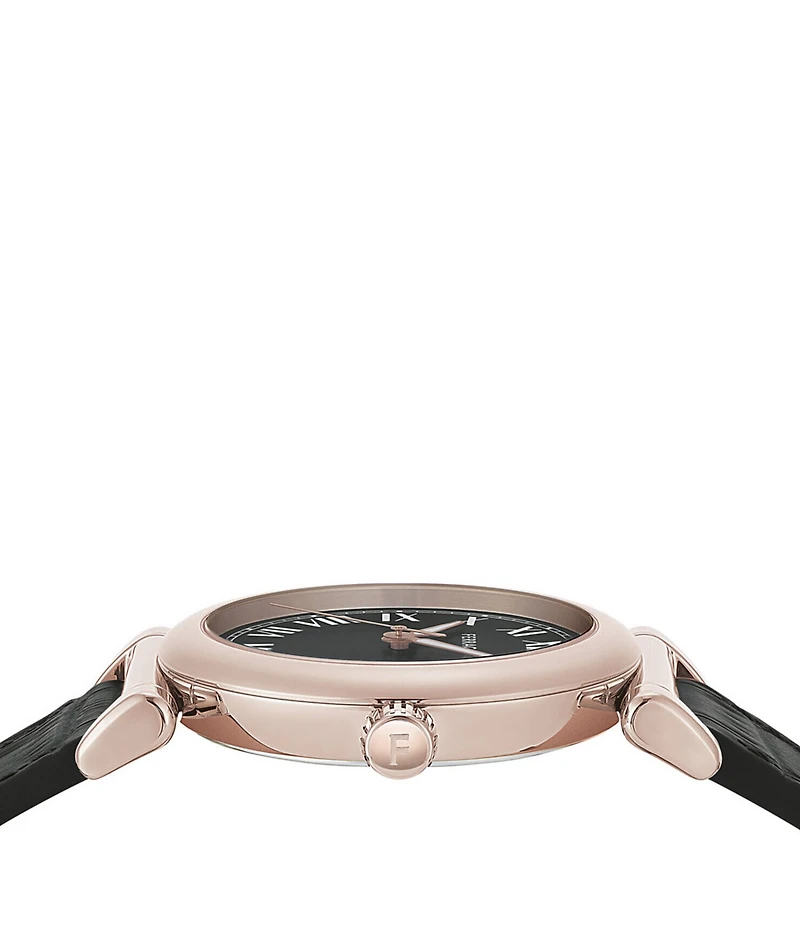Salvatore Ferragamo Women's Allure Quartz Analog Black Leather Strap Watch