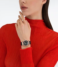 Salvatore Ferragamo Women's Allure Quartz Analog Black Leather Strap Watch