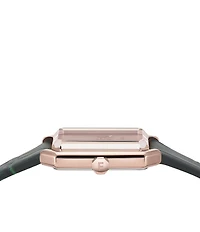 Salvatore Ferragamo Women's Crystal Quartz Analog Green Leather Strap Watch