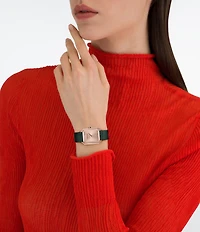 Salvatore Ferragamo Women's Crystal Quartz Analog Green Leather Strap Watch