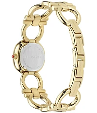 Salvatore Ferragamo Women's Double Gancini Analog Gold Tone Stainless Steel Bracelet Watch