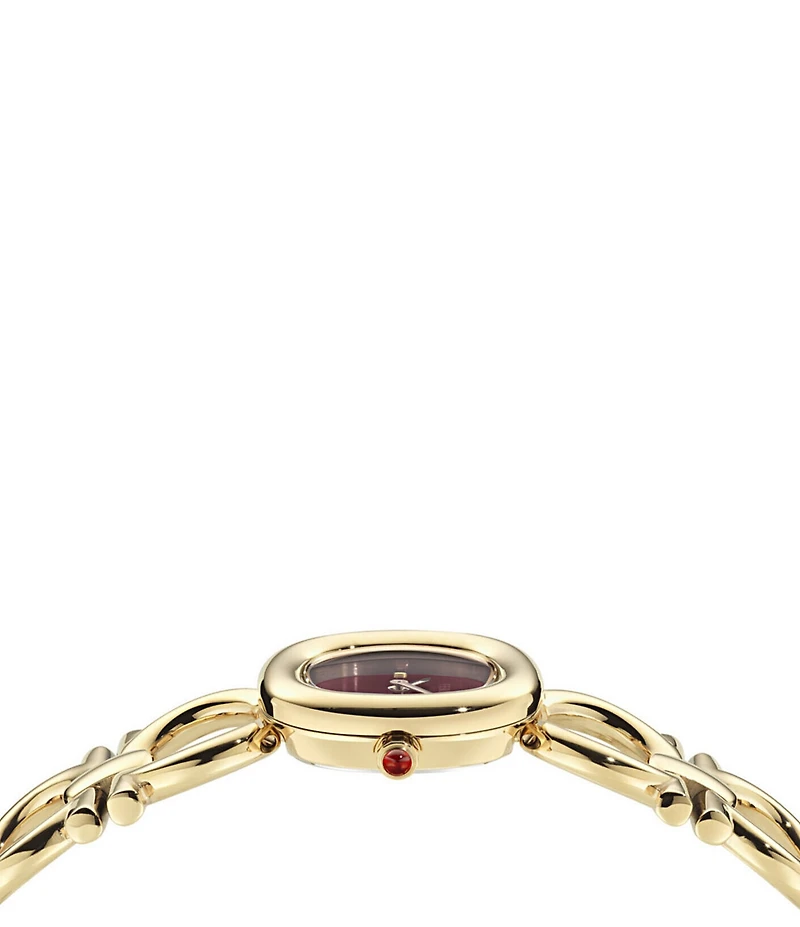 Salvatore Ferragamo Women's Double Gancini Analog Gold Tone Stainless Steel Bracelet Watch