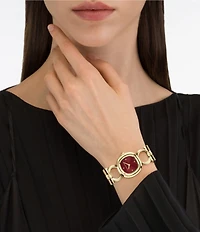 Salvatore Ferragamo Women's Double Gancini Analog Gold Tone Stainless Steel Bracelet Watch