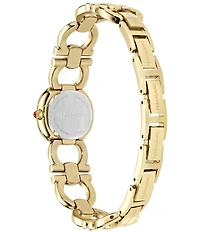 Salvatore Ferragamo Women's Double Gancini Petite Quartz Analog Gold Tone Stainless Steel Bracelet Watch