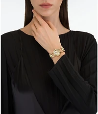 Salvatore Ferragamo Women's Double Gancini Petite Quartz Analog Gold Tone Stainless Steel Bracelet Watch