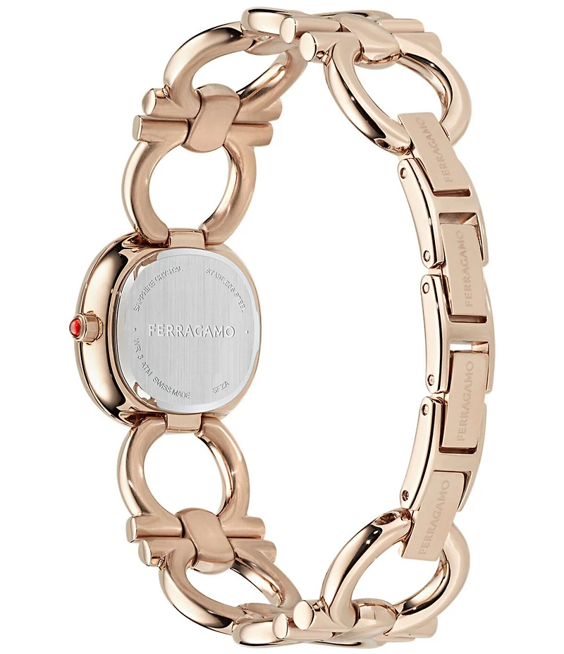 Salvatore Ferragamo Women's Double Gancini Quartz Analog Rose Gold Tone Stainless Steel Bracelet Watch