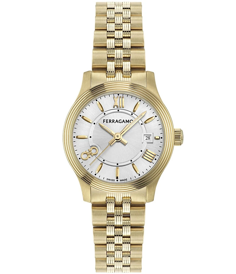 Salvatore Ferragamo Women's Duo Analog Gold Tone Bracelet Watch