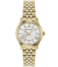 Salvatore Ferragamo Women's Duo Analog Gold Tone Bracelet Watch