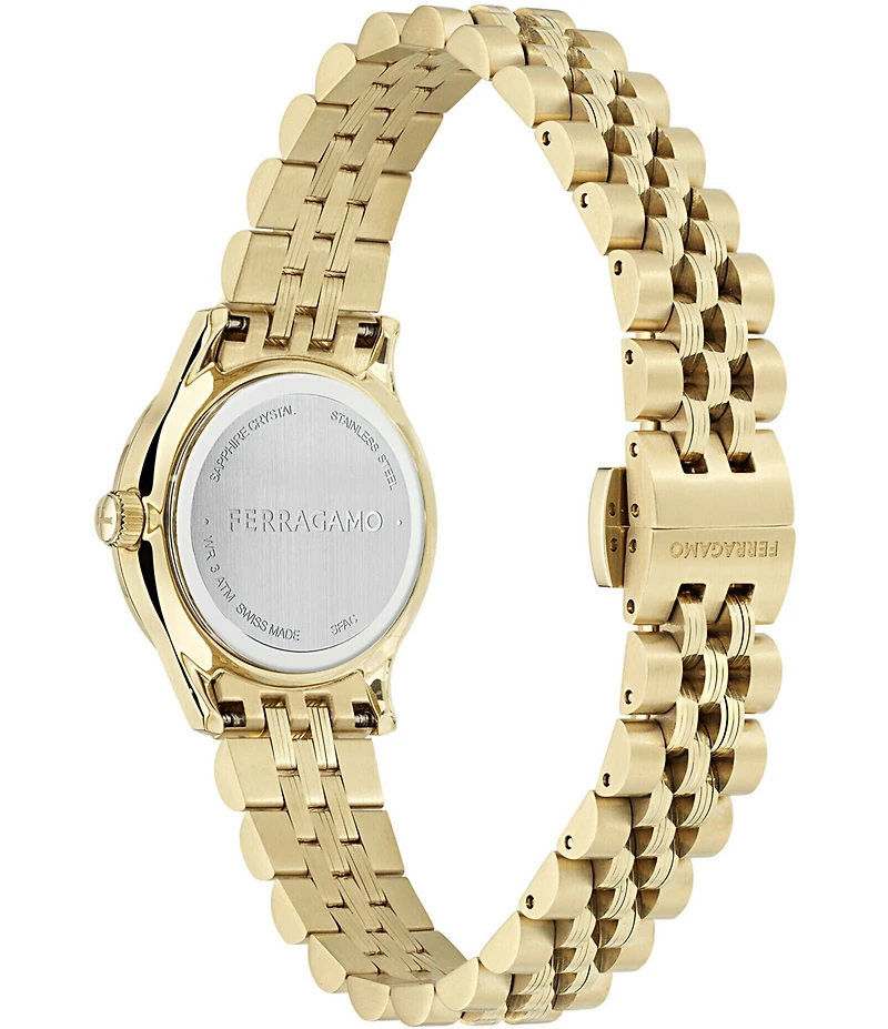 Salvatore Ferragamo Women's Duo Analog Gold Tone Bracelet Watch