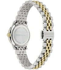 Salvatore Ferragamo Women's Duo Mini Quartz Analog Two Tone Stainless Steel Bracelet Watch