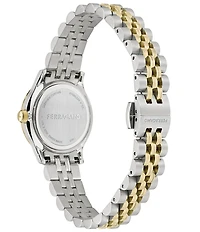 Salvatore Ferragamo Women's Duo Mini Quartz Analog Two Tone Stainless Steel Bracelet Watch