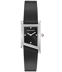 Salvatore Ferragamo Women's Ferragamo Asymetrique Quartz Analog Leather Strap Watch