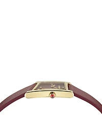 Salvatore Ferragamo Women's Ferragamo Asymetrique Quartz Analog Burgundy Leather Strap Watch