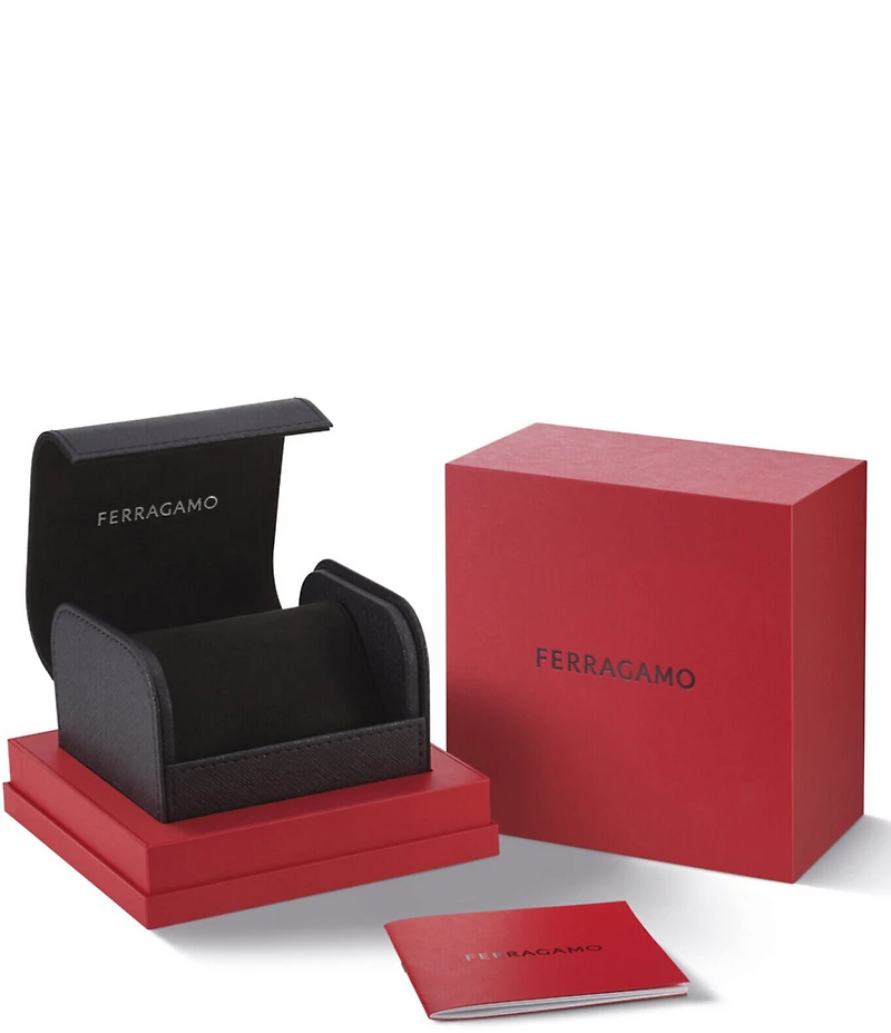 Salvatore Ferragamo Women's Ferragamo Asymetrique Quartz Analog Burgundy Leather Strap Watch
