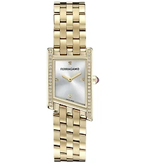 Salvatore Ferragamo Women's Ferragamo Asymetrique Quartz Analog Gold Tone Stainless Steel Bracelet Watch