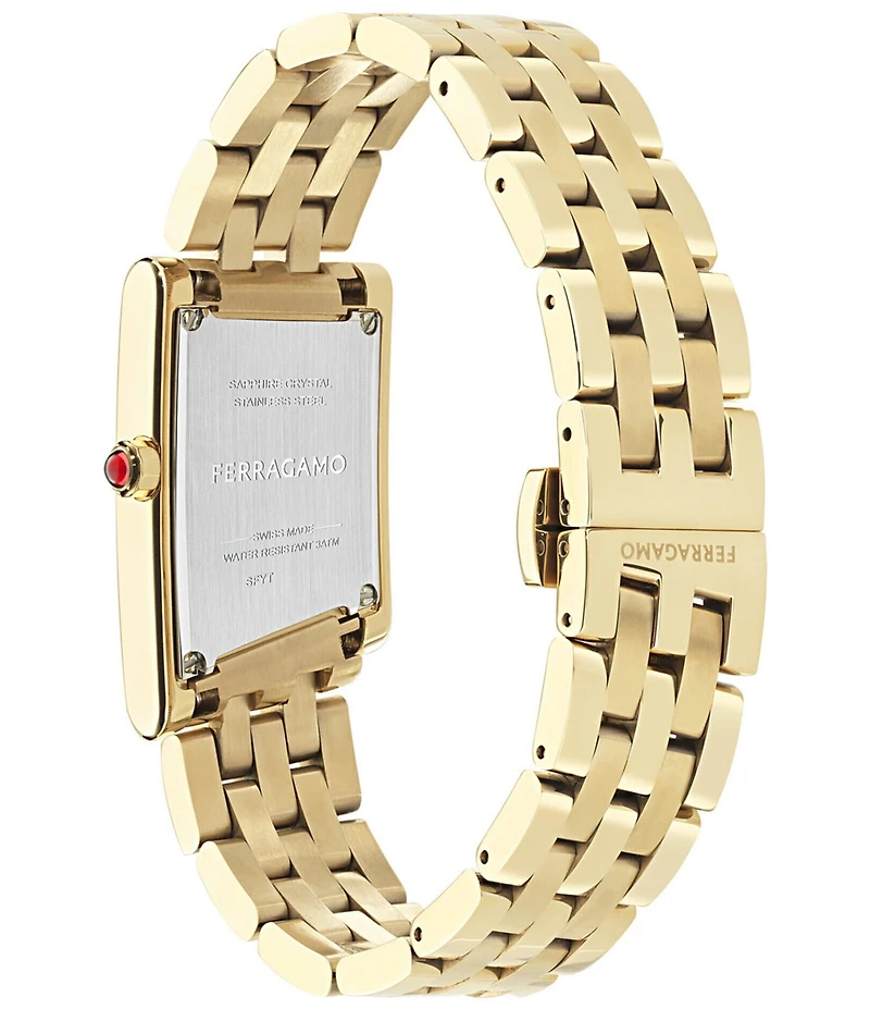 Salvatore Ferragamo Women's Ferragamo Asymetrique Quartz Analog Gold Tone Stainless Steel Bracelet Watch