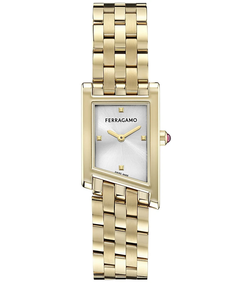 Salvatore Ferragamo Women's Ferragamo Asymetrique Quartz Analog Gold Tone Stainless Steel Bracelet Watch