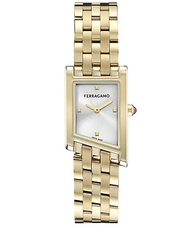 Salvatore Ferragamo Women's Ferragamo Asymetrique Quartz Analog Gold Tone Stainless Steel Bracelet Watch