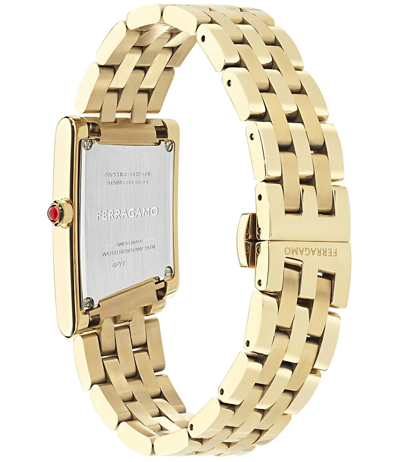 Salvatore Ferragamo Women's Ferragamo Asymetrique Quartz Analog Gold Tone Stainless Steel Bracelet Watch